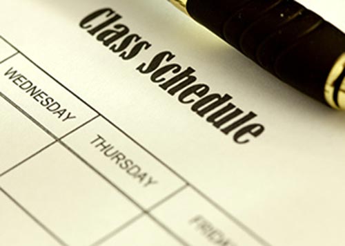 Class schedule form